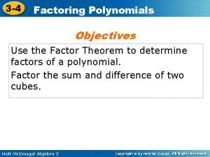 Objectives of factoring