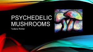 PSYCHEDELIC MUSHROOMS Tadiana Richter WHAT ARE PSYCHEDELIC MUSHROOMS