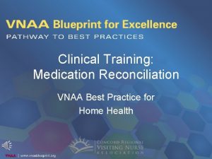 Clinical Training Medication Reconciliation VNAA Best Practice for