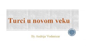 Turci u novom veku By Andrija Vodenicar Naziv