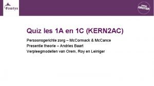 Persoonsgerichte zorg mccormack en mccance