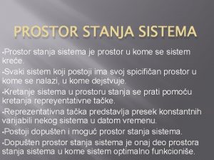 Prostor stanja Prostor stanja