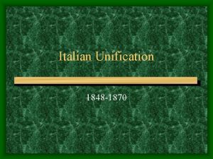 Italian Unification 1848 1870 Situation in 1848 There