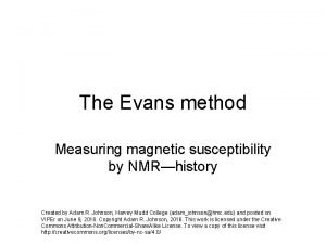 Evans method magnetic susceptibility
