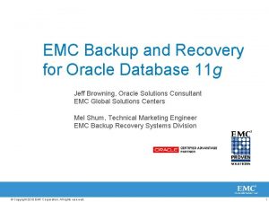 Emc backup and recovery