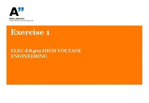 Exercise 1 ELECE 8409 HIGH VOLTAGE ENGINEERING Question