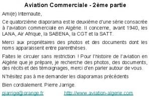 Aviation Commerciale 2me partie Amie Internaute Ce quatorzime