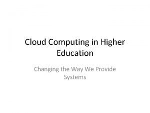 Cloud computing in education