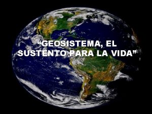 Elementos de un geosistema