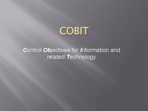 Cobit control objectives