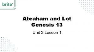 Lesson from abraham and lot