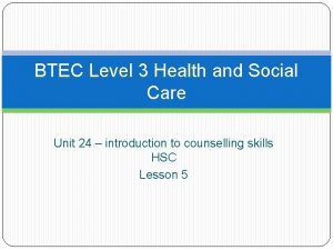 Btec level 3 health and social care unit 5