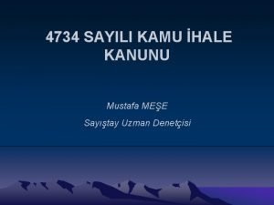 4734 SAYILI KAMU HALE KANUNU Mustafa MEE Saytay
