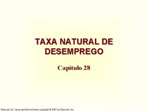 TAXA NATURAL DE DESEMPREGO Captulo 28 Harcourt Inc