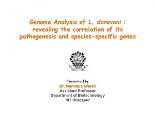 Genome Analysis of L donovani revealing the correlation