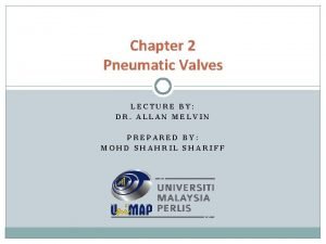 Chapter 2 Pneumatic Valves LECTURE BY DR ALLAN