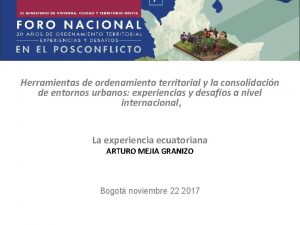 Herramientas de ordenamiento territorial y la consolidacin de