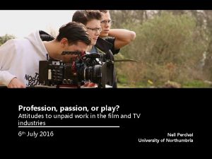 Profession passion or play Attitudes to unpaid work