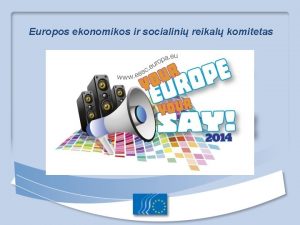 Europos ekonomikos ir socialini reikal komitetas Europos Sjunga