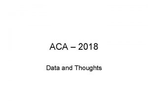 ACA 2018 Data and Thoughts Marketplaces Exchanges Health