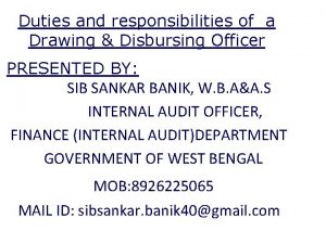 Job description of disbursing officer
