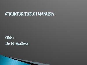 STRUKTUR TUBUH MANUSIA Oleh Dr H Budiono STRUKTUR