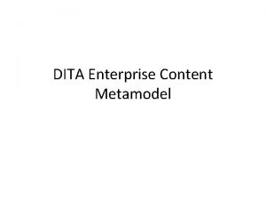 Dita content model