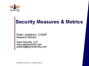 SP i RE security Security Measures Metrics Pete