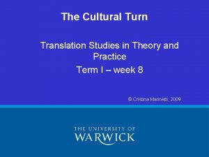Cultural turn translation studies