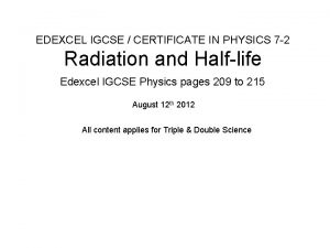 Half-life calculation example