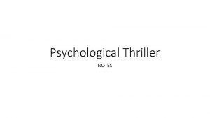 Psychological thriller themes