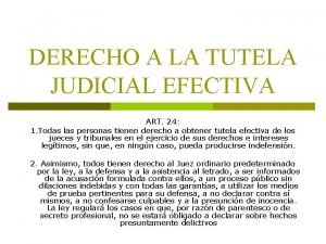 Tutela judicial efectiva art 24
