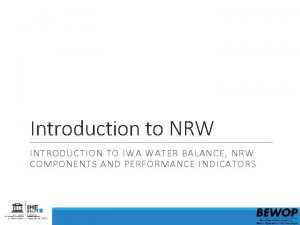 Iwa water balance