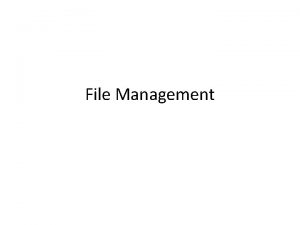 Objectives of file management system