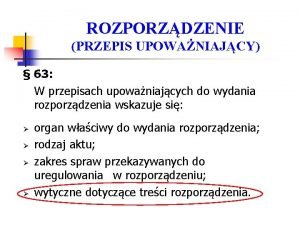 Przepis upoważniający przykład