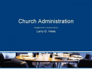 Introduction to church administration