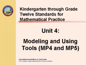 Kindergarten through Grade Twelve Standards for Mathematical Practice