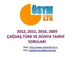 2012 2011 2010 2009 ADA TRK VE DNYA