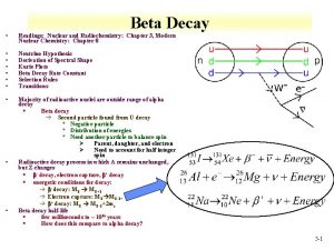 Beta Decay Readings Nuclear and Radiochemistry Chapter 3