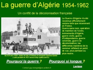 La guerre dAlgrie 1954 1962 Un conflit de