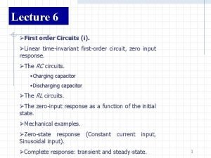 First order circuits