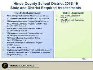 Hinds County School District 2018 19 State and