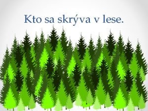 Kto sa skrva v lese o je les