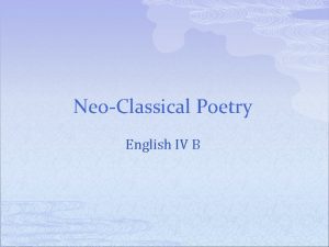 Neoclassical poetry