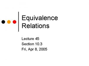 Equivalence relation example Equivalence relation example