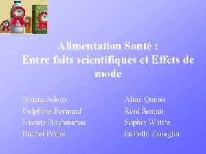 Alimentation Sant Entre faits scientifiques et Effets de