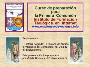 Curso de preparacin para la Primera Comunin Instituto