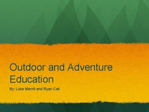 Adventure education meaning