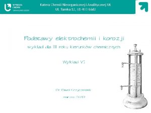 Katera Chemii Nieorganicznej i Analitycznej U Ul Tamka