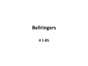 Bellringers 1 85 Bellringer 1 The House of